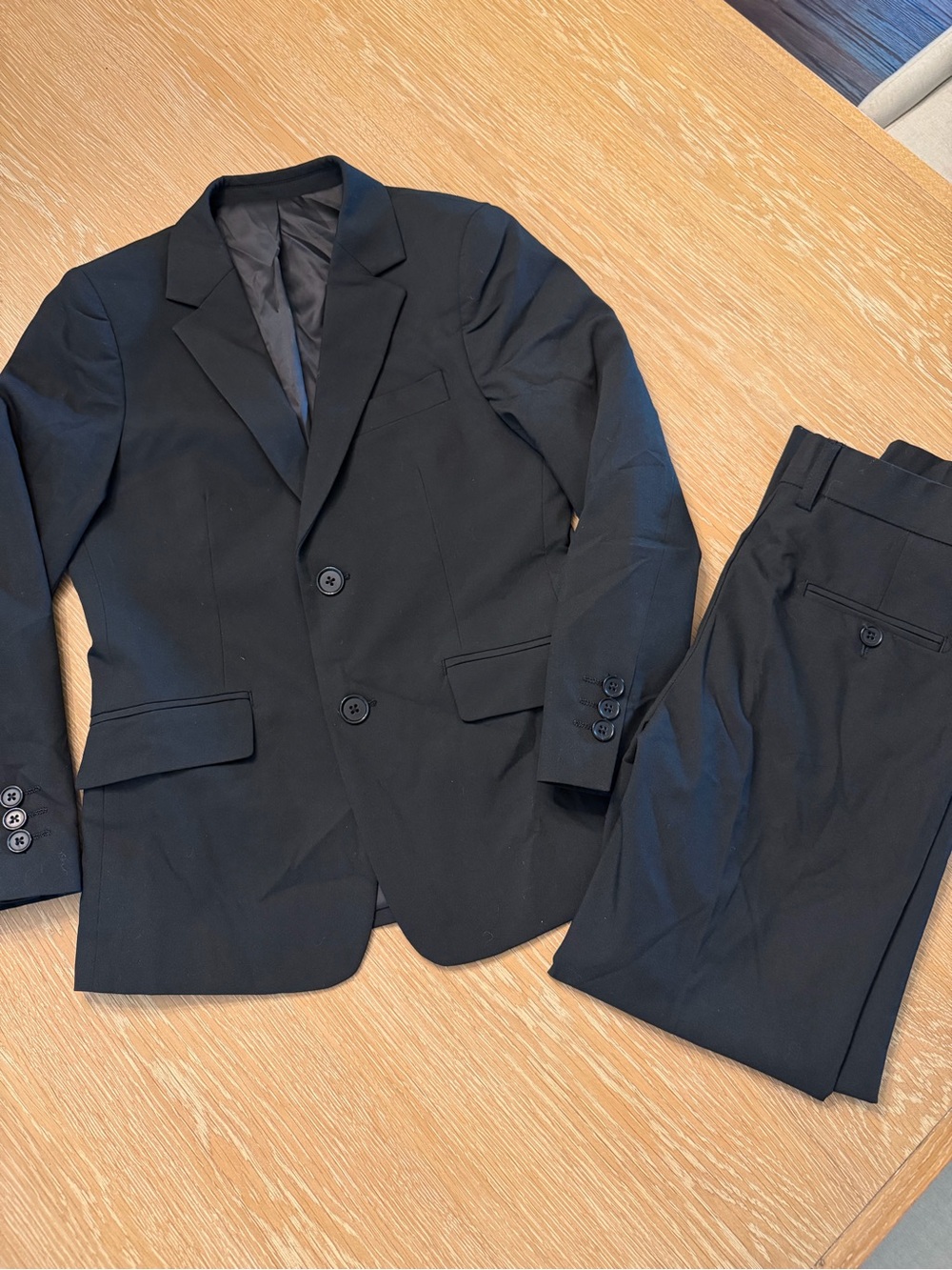 Azazie Black Boy’s Two-Button Suit Jacket and Pants